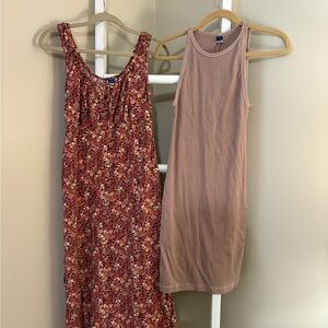 Old Navy Floral Dress and tan dress